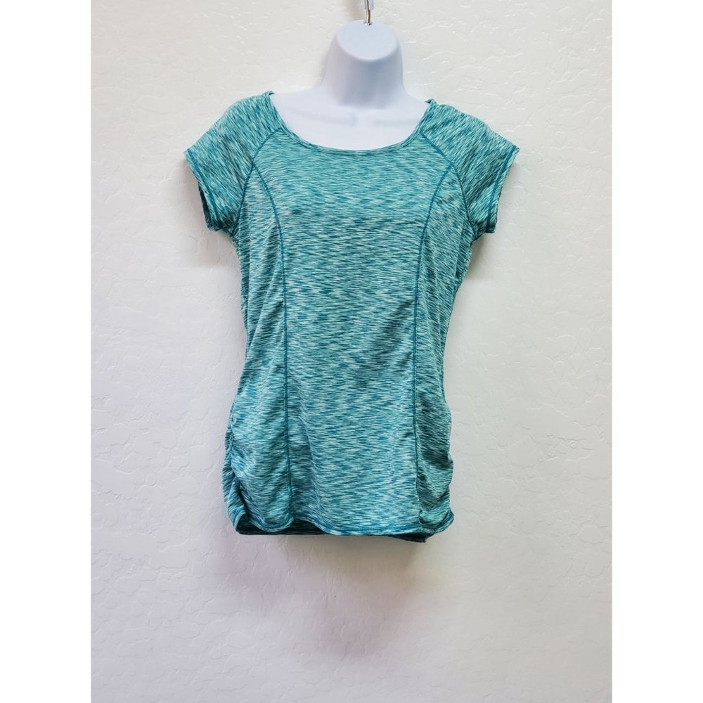 Womens Calvin Klein Performance Quick Dry Teal Short Sleeve Shirt Top Size S